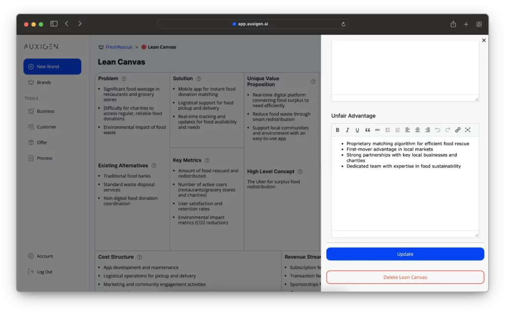 Edit a Brand Tool on the Auxigen platform